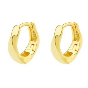18k Gold Plated 925 Sterling Silver Hoop Earrings